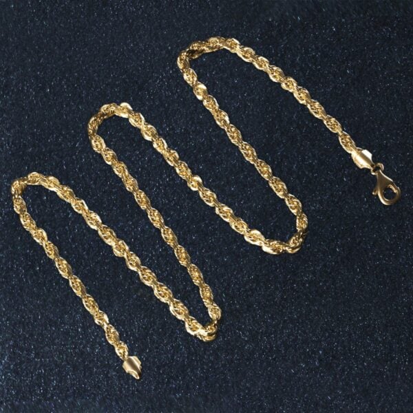 14k Yellow Gold Solid Diamond Cut Rope Chain (5.00 mm) - alternate view 5