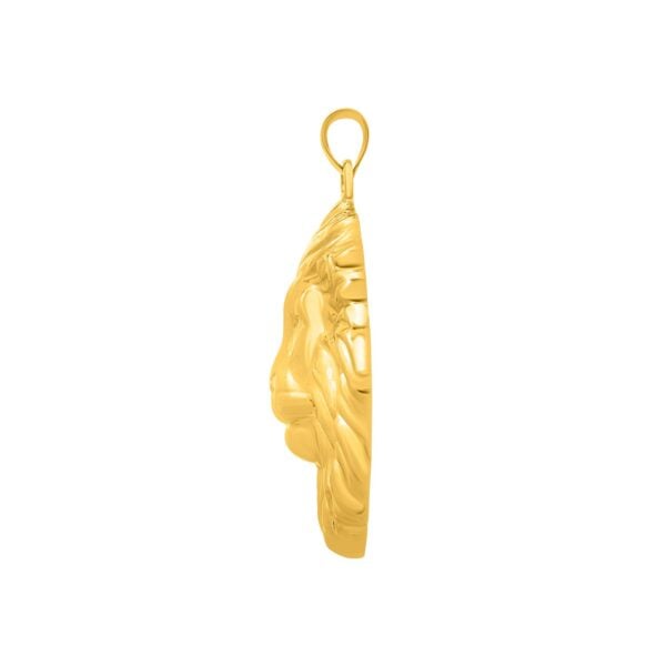 Lions Head Pendant in 14K Yellow Gold - alternate view 2