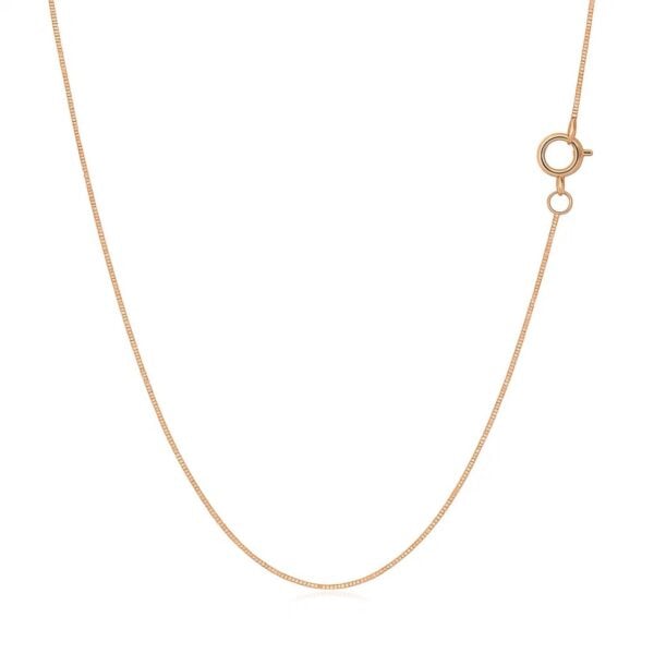 14k Rose Gold Classic Box Chain (0.45 mm) - alternate view 3