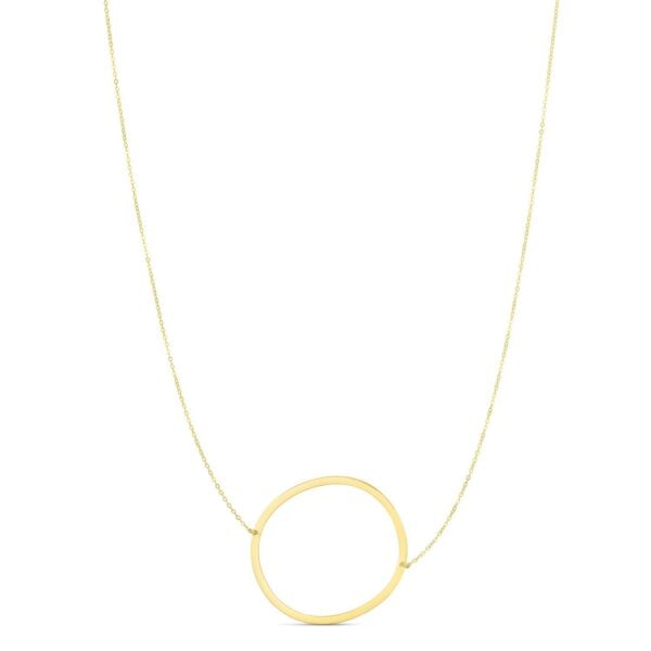 14K Yellow Gold Yours Truly Large Initial O Necklace