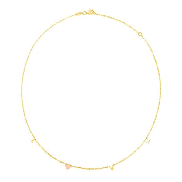 14k Two Tone Gold Love Necklace - Two-Tone Gold