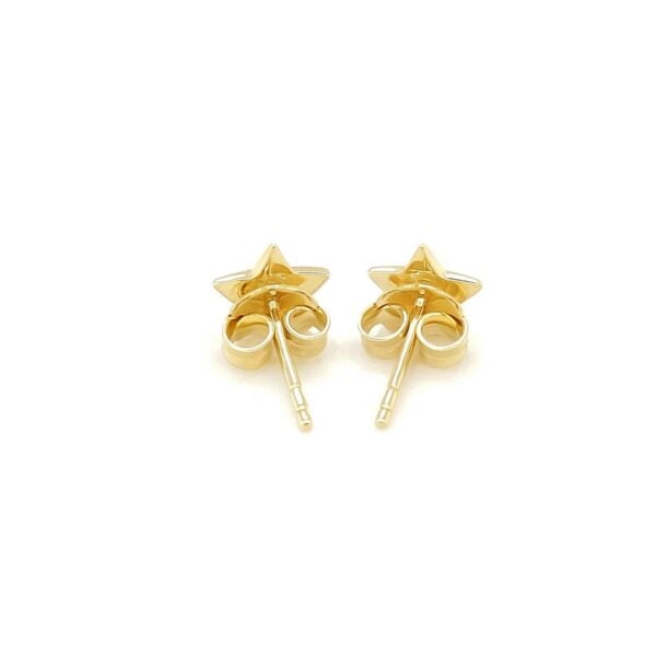 14k Yellow Gold Post Earrings with Stars(6.5mm) - alternate view 3