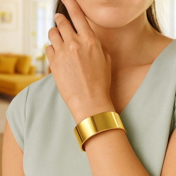 Designer Bold Width Bracelet in 14K Yellow Gold (24.60 mm) - alternate view 5