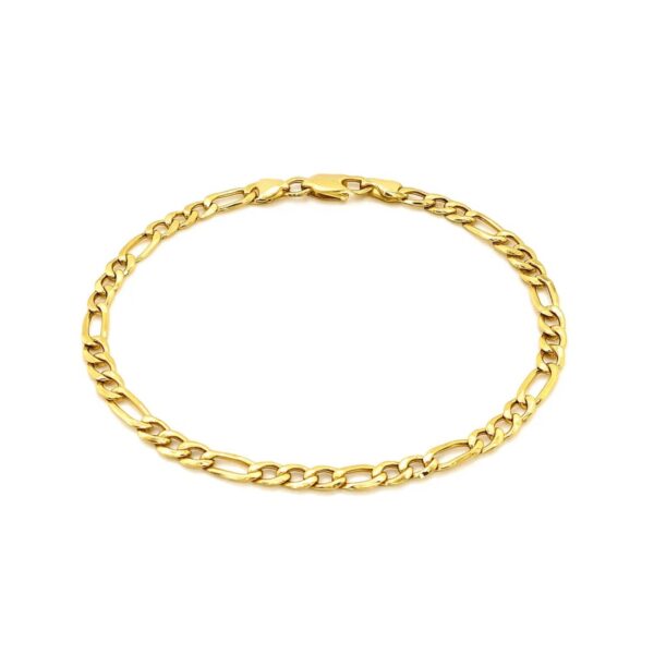 14k Yellow Gold Lite Figaro Bracelet (4.70 mm) - alternate view 2