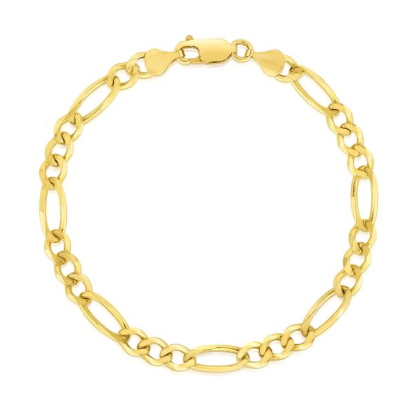 14k Yellow Gold Solid Figaro Bracelet (4.50 mm) - alternate view 2