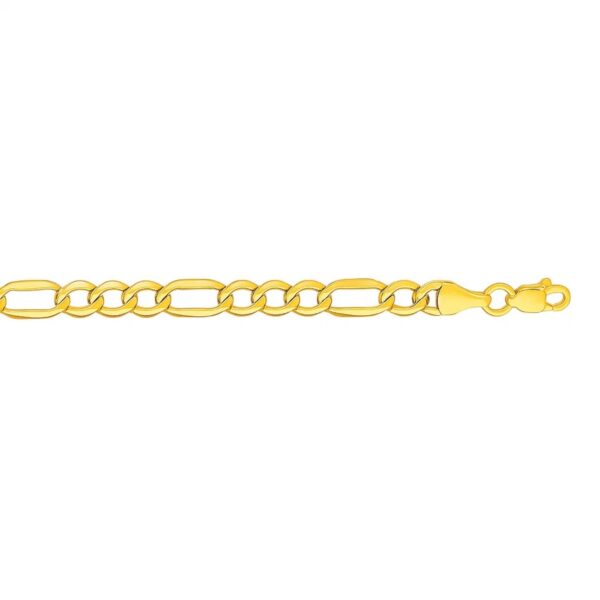 14k Yellow Gold Solid Figaro Bracelet (4.50 mm) - alternate view 3