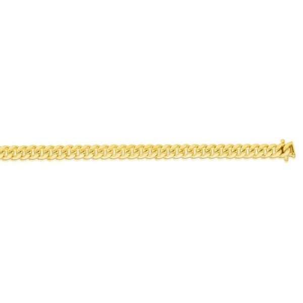 14k Yellow Gold Classic Miami Cuban Solid Bracelet (5.00 mm) - alternate view 2