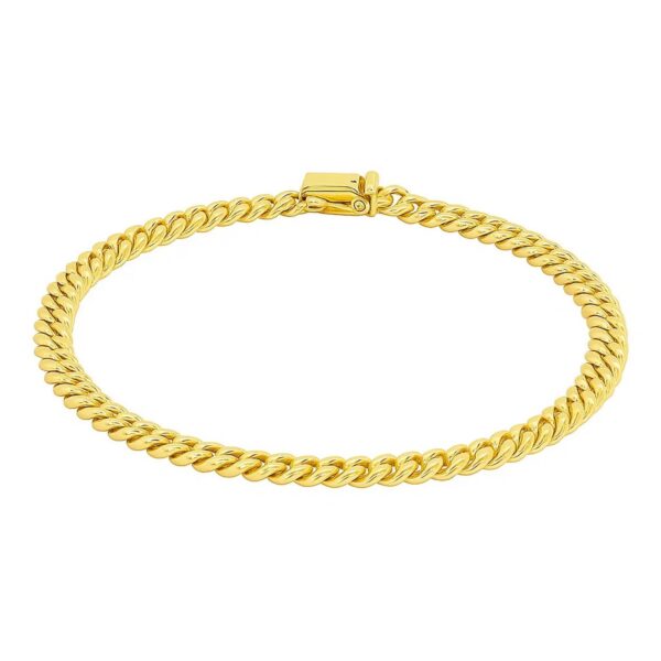 14k Yellow Gold Classic Miami Cuban Solid Bracelet (5.00 mm) - alternate view 3