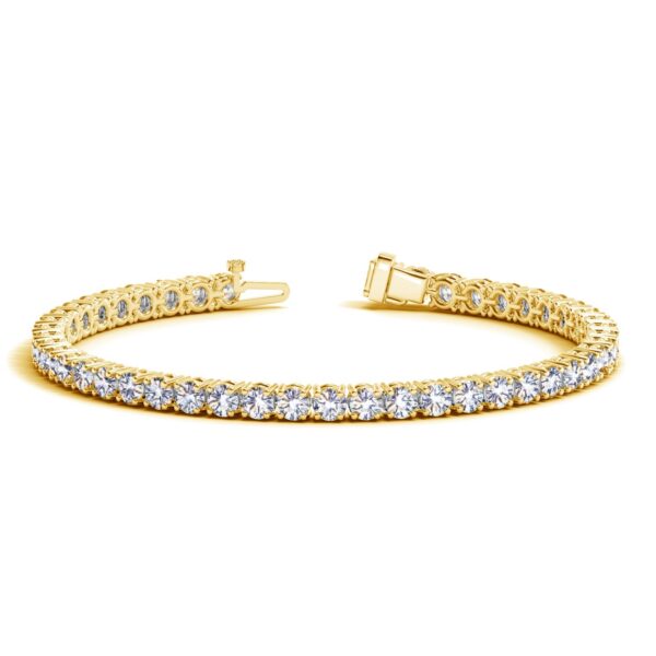 Lab Grown Round Diamond Tennis Bracelet in 14k Yellow Gold(10 cctw F/G VS2/SI1) - F-G