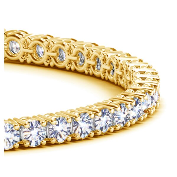Lab Grown Round Diamond Tennis Bracelet in 14k Yellow Gold(10 cctw F/G VS2/SI1) - F-G - alternate view 2
