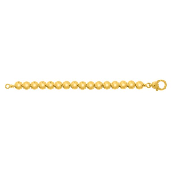 Sterling Silver Yellow Gold Plated Bold Bead Bracelet - alternate view 2
