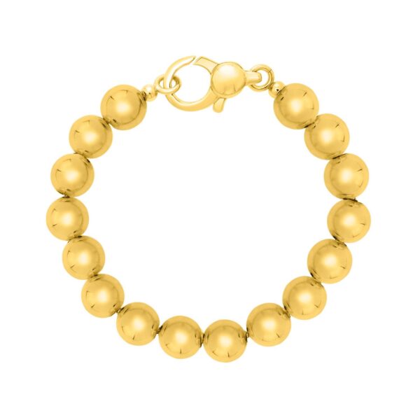 Sterling Silver Yellow Gold Plated Bold Bead Bracelet - alternate view 3