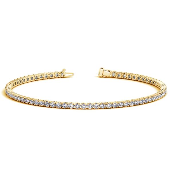 Lab Grown Round Diamond Tennis Bracelet in 14k Yellow Gold (2 cctw F/G VS2/SI1) - F-G
