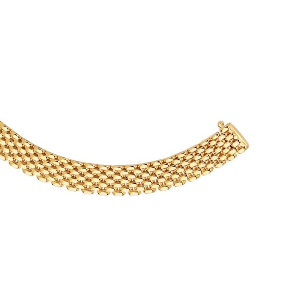 14k Yellow Gold Flexible Panther Line Bracelet (9.00 mm) - alternate view 2