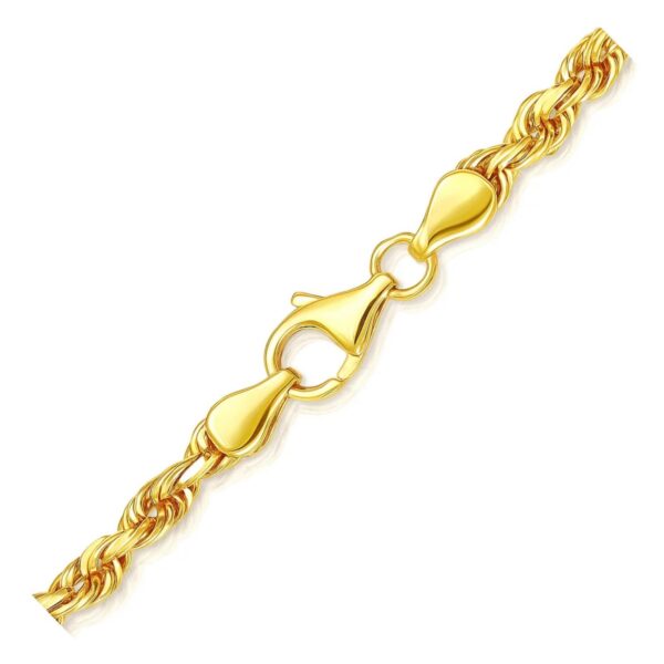 14k Yellow Gold Solid Diamond Cut Rope Bracelet (5.00 mm) - alternate view 3