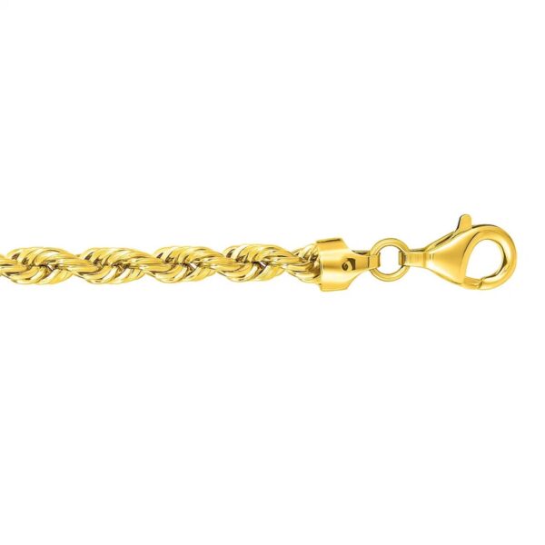 14k Yellow Gold Solid Diamond Cut Rope Bracelet (5.00 mm) - alternate view 4