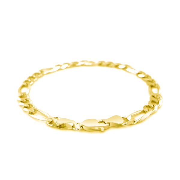 14k Yellow Gold Solid Figaro Bracelet (6.00 mm) - alternate view 3