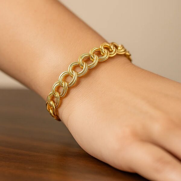 14k Yellow Gold Lite Charm Bracelet (8.00 mm) - alternate view 4