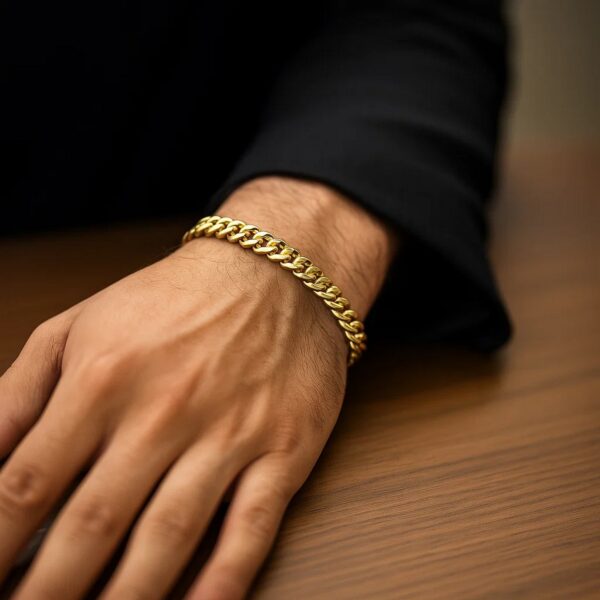 10k Yellow Gold Classic Miami Cuban Solid Bracelet (6.10 mm) - alternate view 5