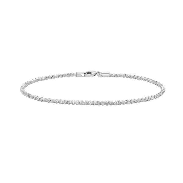 14K White Gold Sparkle Spring Chain Bracelet (2.10 mm) - alternate view 2