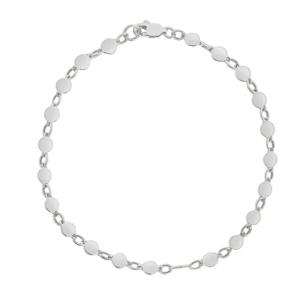 14k White Gold Bracelet with Polished Circles (4.00 mm) - alternate view 2