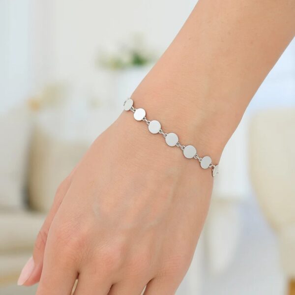 14k White Gold Bracelet with Polished Circles (4.00 mm) - alternate view 4
