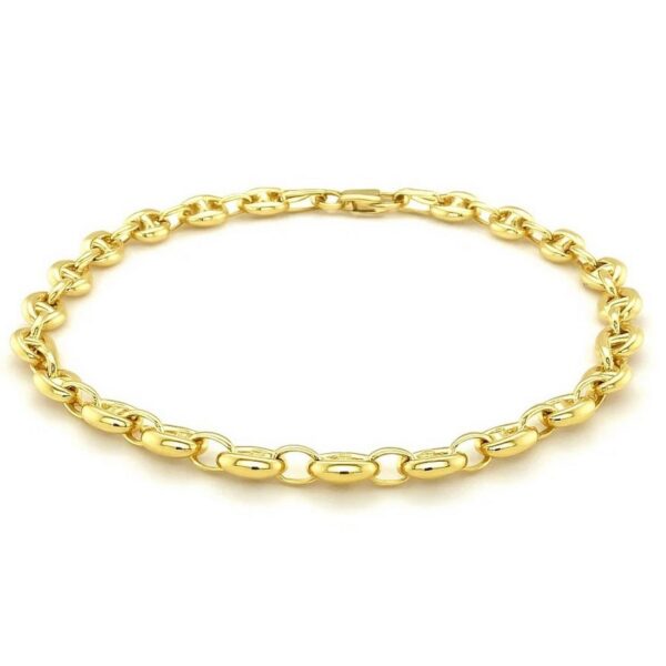 14k Yellow Gold Puffed Mariner Link Bracelet (4.70 mm) - alternate view 2