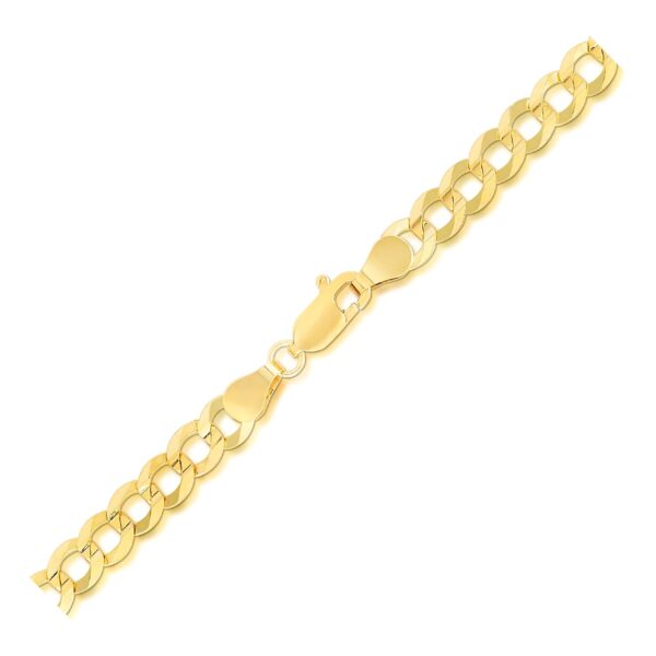 14k Yellow Gold Solid Curb Bracelet (5.70 mm) - alternate view 2