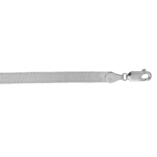 14k White Gold Super Flex Herringbone Bracelet (4.60 mm) - alternate view 4