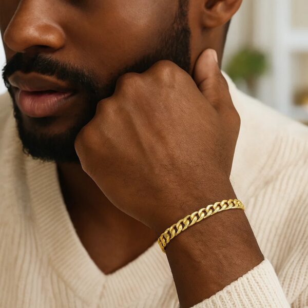14k Yellow Gold Solid Miami Cuban Bracelet (5.00 mm) - alternate view 3