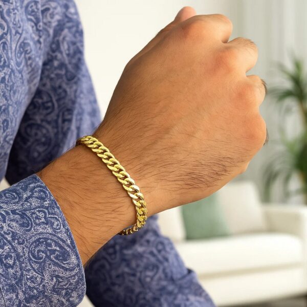 14k Yellow Gold Solid Miami Cuban Bracelet (5.00 mm) - alternate view 4
