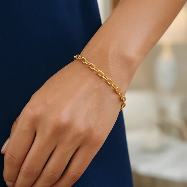 14k Yellow Gold Oval Rolo Bracelet (3.20 mm) - alternate view 3