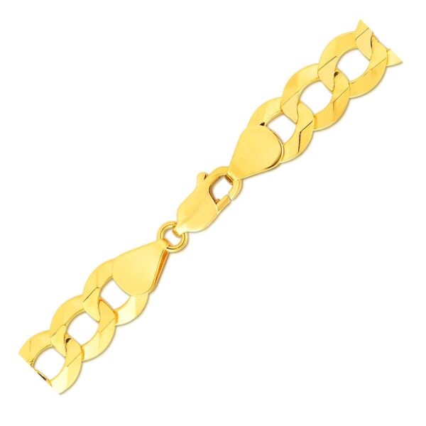 14k Yellow Gold Solid Curb Bracelet (10.00 mm) - alternate view 3