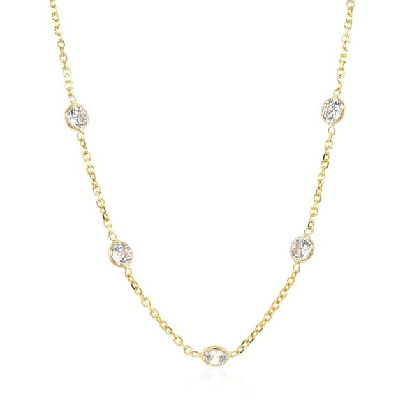14k Yellow Gold CZ By the Yard Long Links - alternate view 2