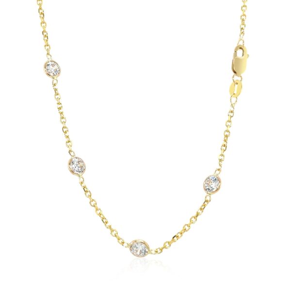 14k Yellow Gold CZ By the Yard Long Links - alternate view 3