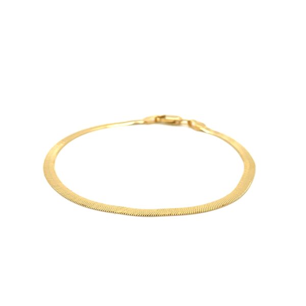 14k Yellow Gold Super Flex Herringbone Bracelet (2.80 mm) - alternate view 2