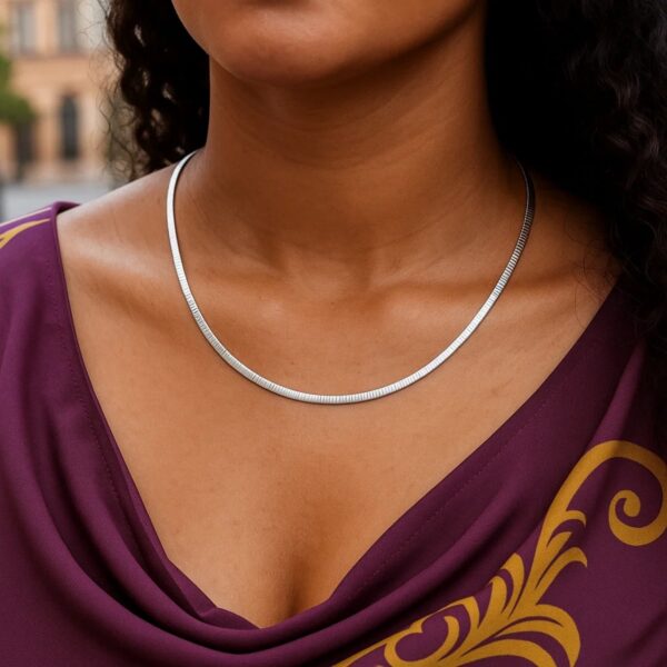 3.0 mm 14k Two Tone Gold Reversible Omega Necklace - Two-Tone Gold - alternate view 5