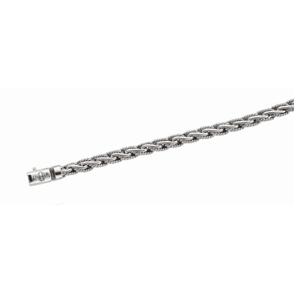 Oxidized Sterling Silver Mens Chain Bracelet in a Cable Motif (8.50 mm) - alternate view 3