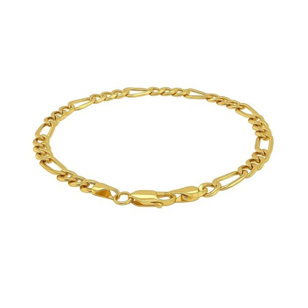 14k Yellow Gold Lite Figaro Bracelet (5.60 mm) - alternate view 2