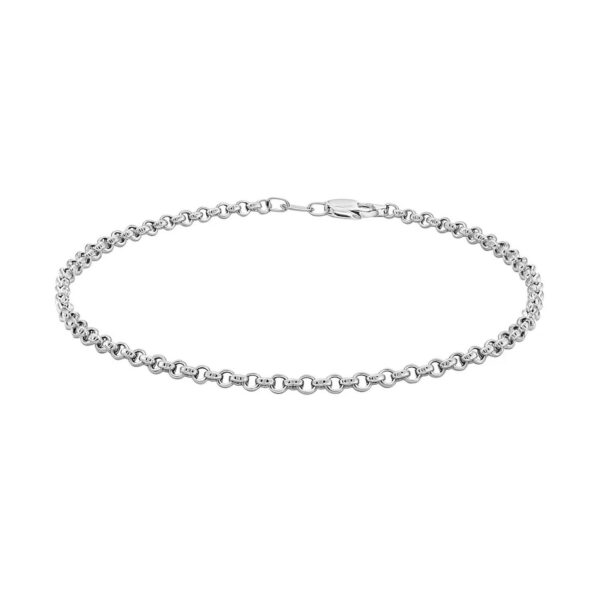 14k White Gold Rolo Bracelet (2.50 mm) - alternate view 2