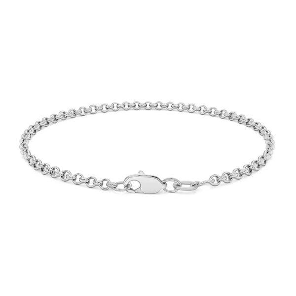 14k White Gold Rolo Bracelet (2.50 mm) - alternate view 3