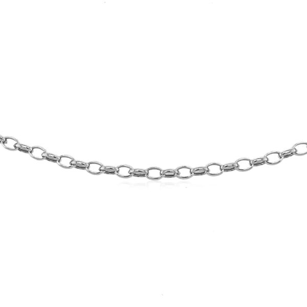 14k White Gold Oval Rolo Bracelet (3.20 mm) - alternate view 2