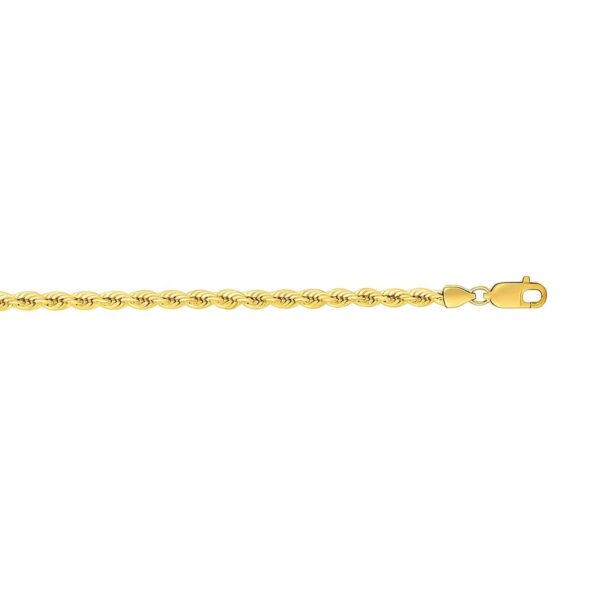 14k Yellow Gold Solid Rope Bracelet (3.00 mm) - alternate view 2