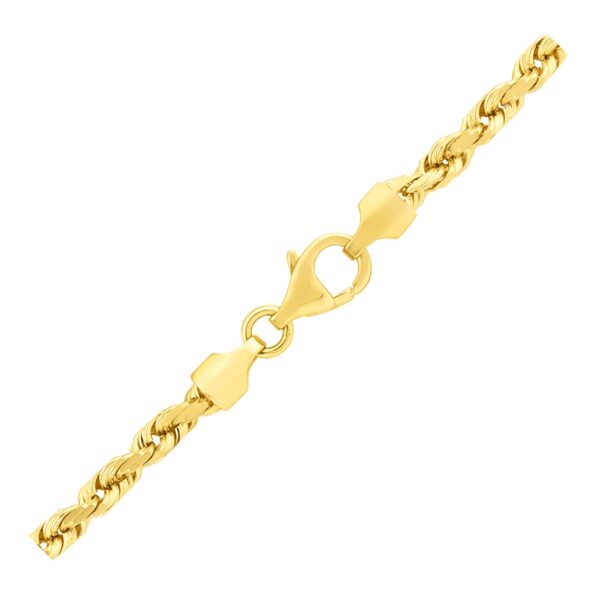 14k Yellow Gold Solid Diamond Cut Rope Bracelet (4.00 mm) - alternate view 3