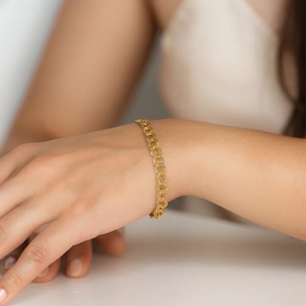 14k Yellow Gold Lite Charm Bracelet (4.00 mm) - alternate view 2