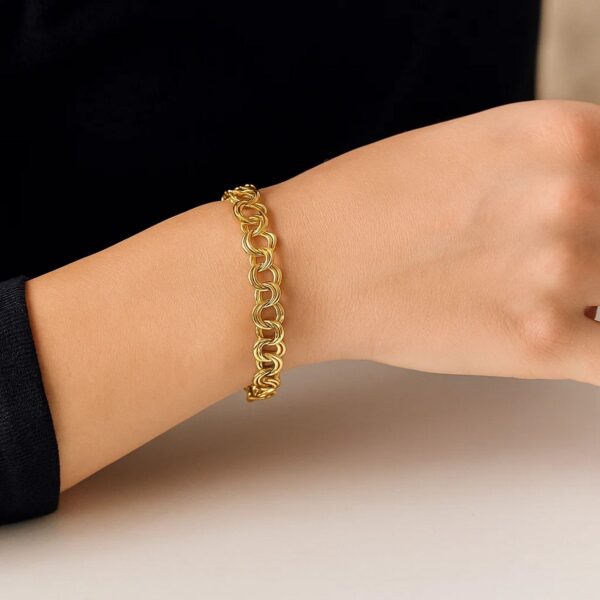14k Yellow Gold Lite Charm Bracelet (4.00 mm) - alternate view 3
