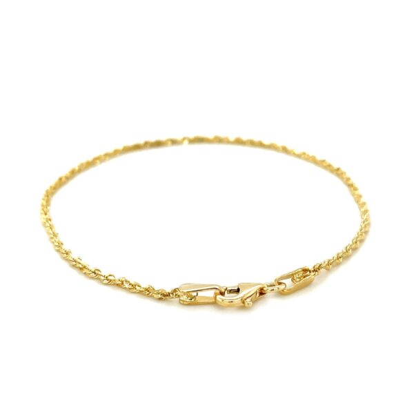 14k Yellow Gold Solid Diamond Cut Rope Bracelet (1.60 mm) - alternate view 3