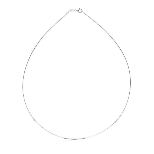 14k White Gold Necklace in a Round Omega Chain Style - alternate view 3
