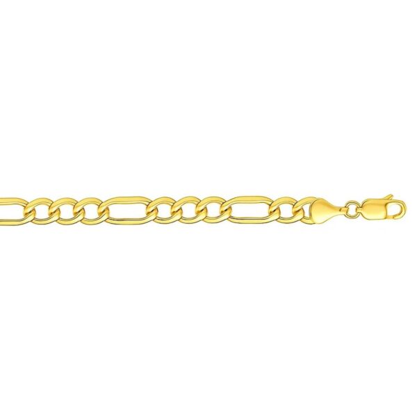 14k Yellow Gold Lite Figaro Bracelet (6.60 mm) - alternate view 2