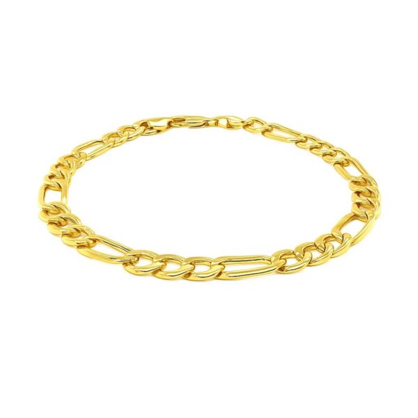 14k Yellow Gold Lite Figaro Bracelet (6.60 mm) - alternate view 3